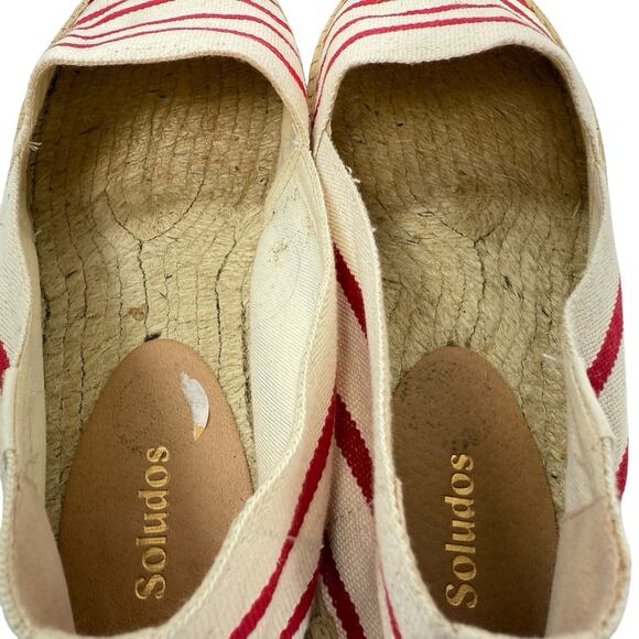SOLUDOS Dali Red White Stripe Espadrille Flats Women's size 11 - Picture 6 of 11